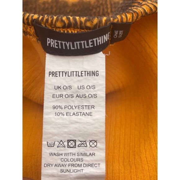 PrettyLittleThing Orange & Black Striped One-Piece Swimsuit Size One Size - Picture 6 of 6